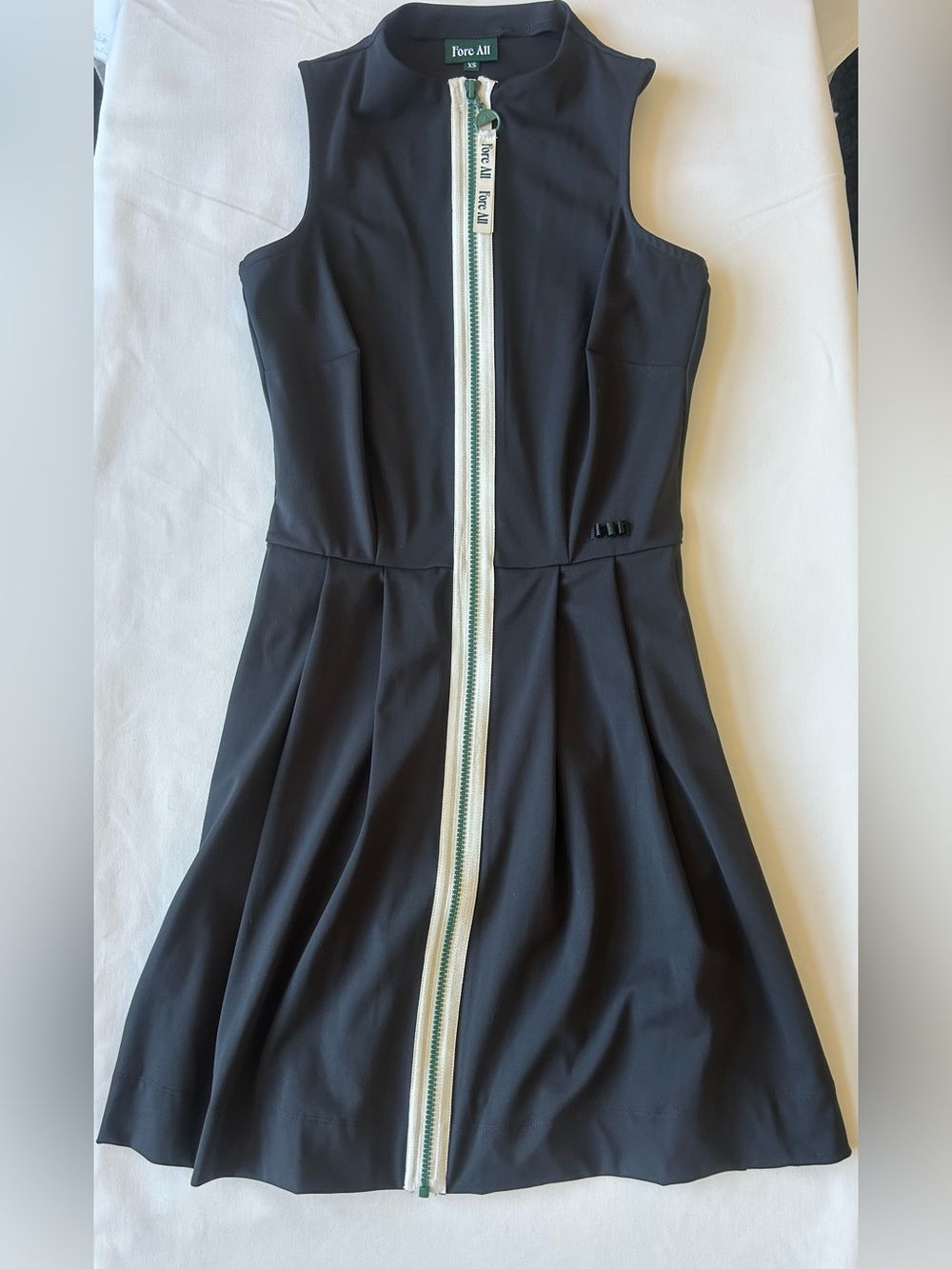 Fuse All Black Sleeveless Mini Dress with Contrast Zip